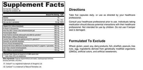 Supplement label with detailed nutritional information and directions.