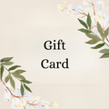 Gift card placeholder with floral design and 'Gift Card' text on a beige background