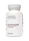 Sterling Wellness K2-D3 10,000 supplement bottle on a white background