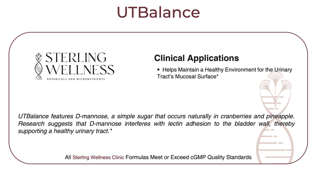 UTBalance product label by Sterling Wellness with text and logo.